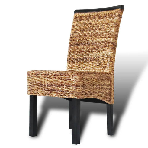 Swen Studio -  Dining Chairs 6 pcs Abaca and Solid Mango Wood